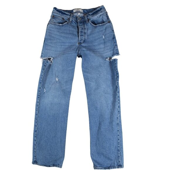 Abercrombie & Fitch Low Rise The 90s Baggy Side Slash Jean 27 4 r Curve Love - Picture 1 of 9